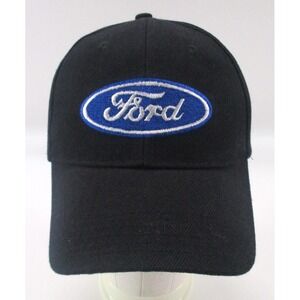 Classic‎ FORD Blue Oval Logo Patch Black Strapback Hat Cap